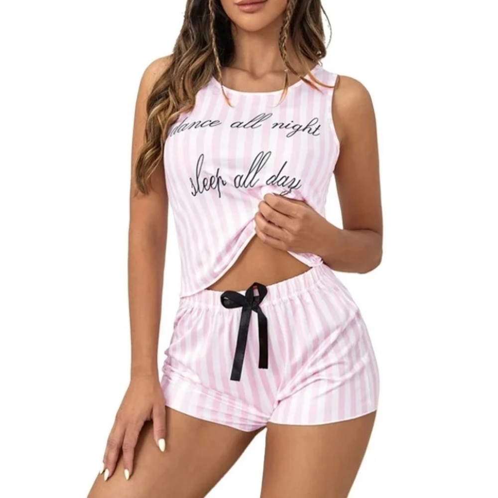 Pink Striped Women's Sleepwear Set